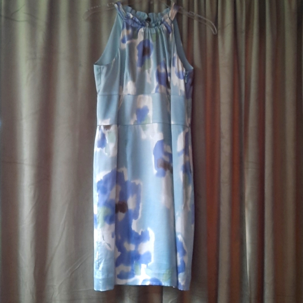 Ann Taylor Sage Green Floral Silk Dress
